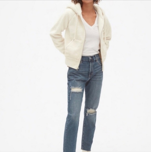 GAP white sherpa hoodie - Picture 1 of 4